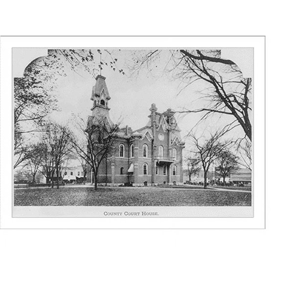 Historic Print, [Newton] County Court House, [Neosho, Mo., exterior and grounds], 18" x 24"