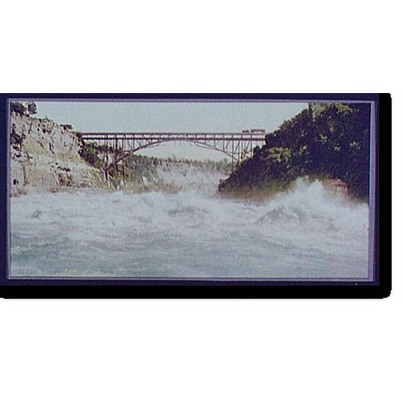 Historic Print, Niagara, river and cantilever bridge, 18" x 24"