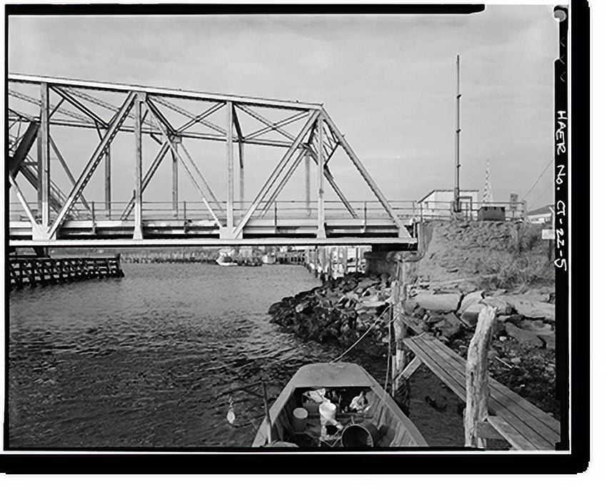 Historic Print, Niantic River Swing Bridge, Spanning Niantic River
