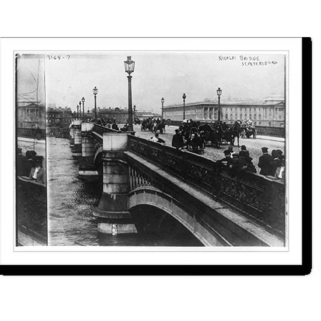 Historic Print, Nicolai Bridge, St. Petersburg, [Russia], 16" x 20
