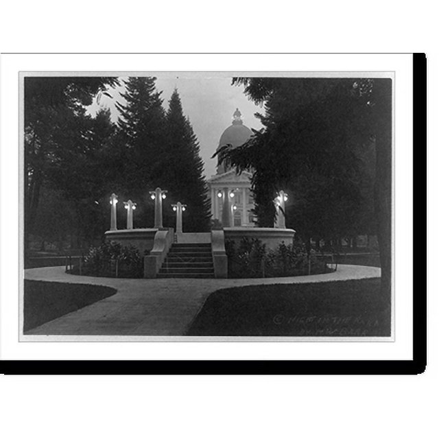 Historic Print, Night in the park, Salem, Oregon, 16" x 20"