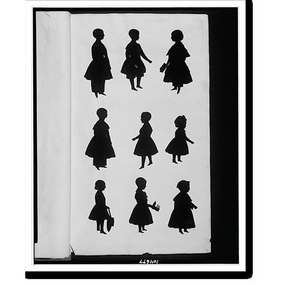 Historic Print, [Nine silhouettes of children], 16" x 20"