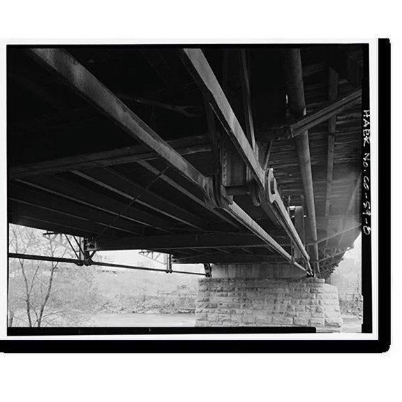 Historic Print, Nineteenth Street Bridge, Spanning South Platte River at Nineteenth Street, Denver, Denver County, CO - 8, 18" x 24"