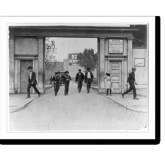 Historic Print, Noon hour, Singer Mfg. Co., The Boys work there. Location: South Bend, Indiana., 16" x 20"