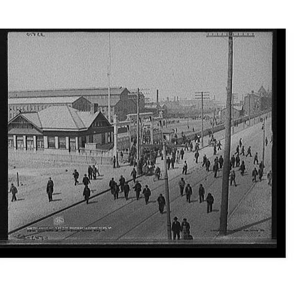 Historic Print, Noon hour at the shipyard, Newport News, Va., 18" x 24"