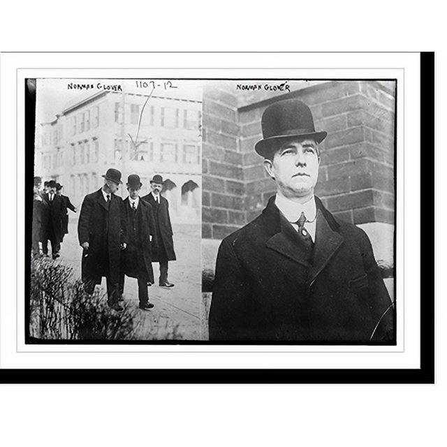 Historic Print, Norman Glover shown alone and also walking with two