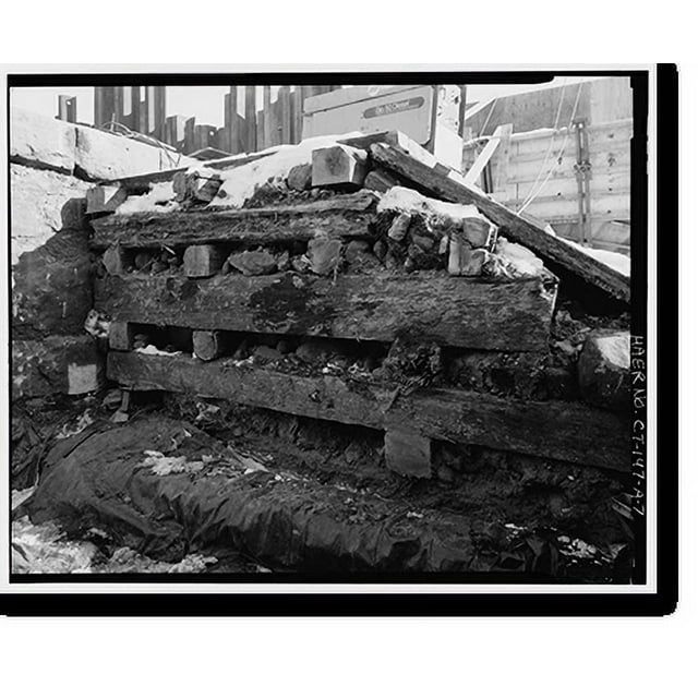 Historic Print, Norwich Water Power Company, Dam, West bank of