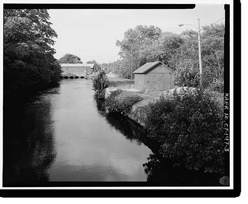 Historic Print, Norwich Water Power Company, West bank of Shetucket