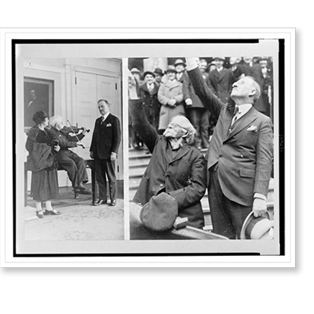 Historic Print, Now famous, Maine Fiddler" visits New York City", 16" x