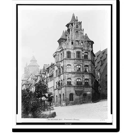 Historic Print, Nuremburg. Peterson's house, 16" x 20"