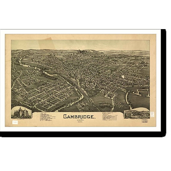 Historic Print, OH Cambridge 1899 MAP, 16" x 20"