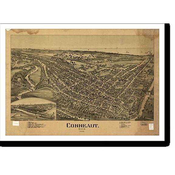 Historic Print, OH Conneaut 1896 MAP, 18" x 24"