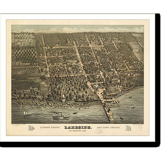 Historic Print, OH Sandusky 1884 MAP, 16" x 20"