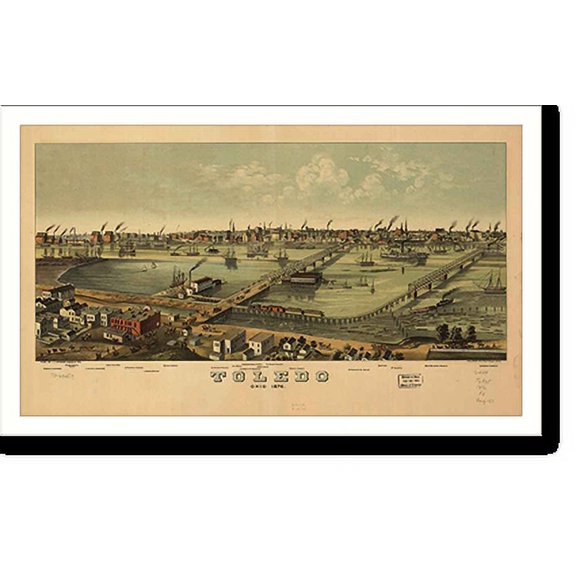 Historic Print, OH Toledo 1876 MAP, 18" x 24"