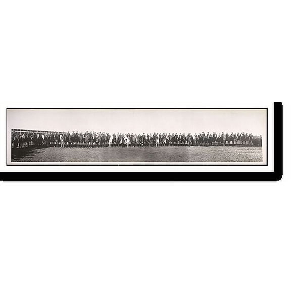 Historic Print, OK 1910 Roping Contest Oklahoma City PHOTO, Width 7" x Length 36"