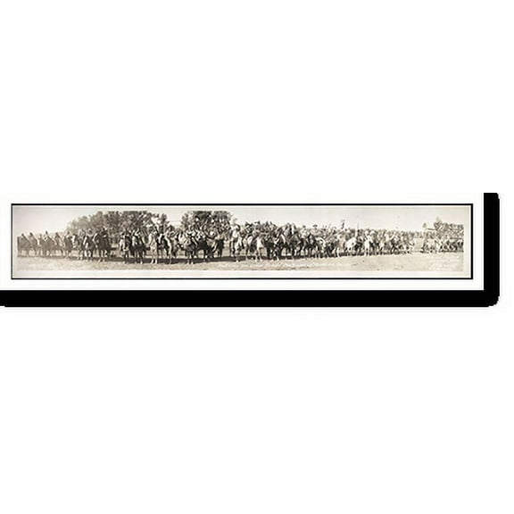 Historic Print, OR 1911 Indians parade Round-Up Pendleton PHOTO, Width 11" x Length 49"