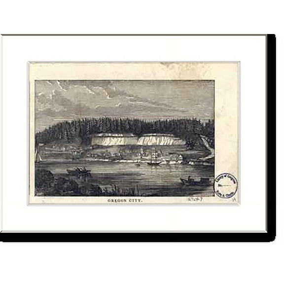 Historic Print, OR Oregon City 1850 MAP, 18" x 24"