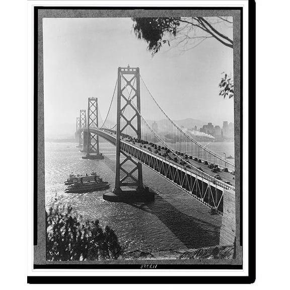 Historic Print, [Oakland Bay Bridge from Goat Island, San Francisco, California], 16" x 20"