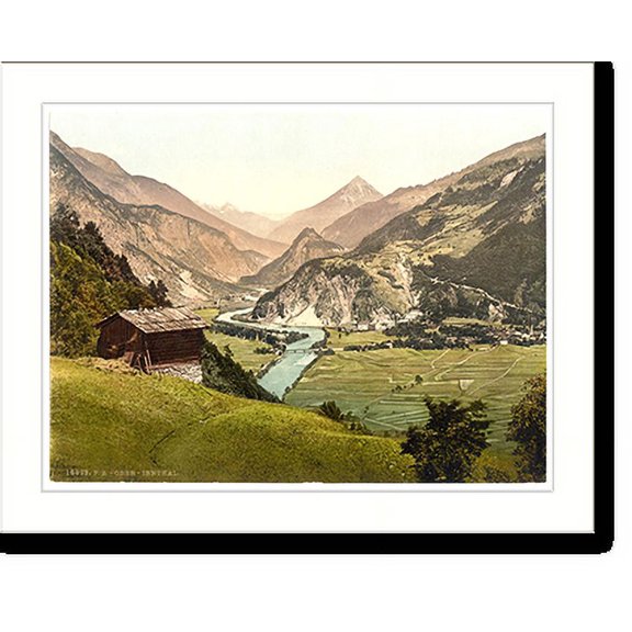 Historic Print, Ober-innthal from Schrofenstein Tyrol Austria, 16" x 20"
