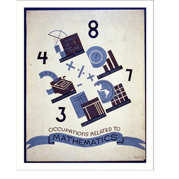 Historic Print, Occupations related to mathematics.Blanche L. Anish., 16" x 20"
