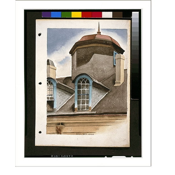 Historic Print, [Octagonal cupola and dormered windows of Girod House, New Orleans, Louisiana].Alvyk Boyd Cruise., 16" x 20"