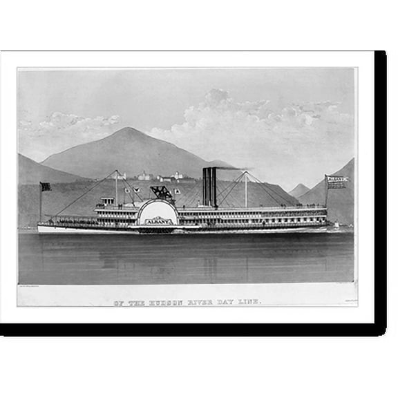 Historic Print, Of the Hudson River day line, 16" x 20"