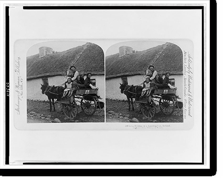 Historic Print, Off for a holiday in a jaunting car, Ireland, 16" x 20