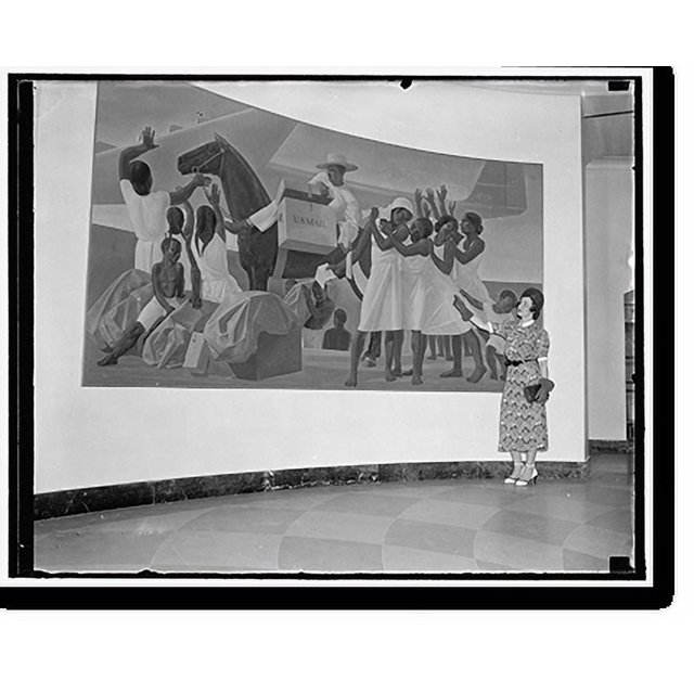 Historic Print, Off with the yoke of Uncle Sam depicted in post office