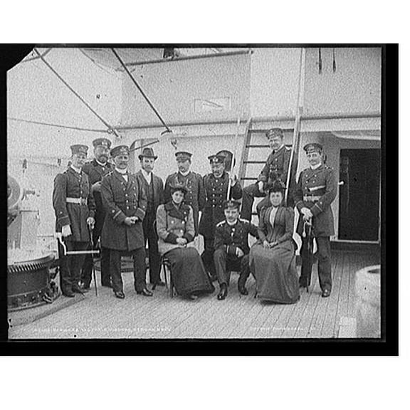 Historic Print, Officers and their visitors, German navy, 18" x 24"