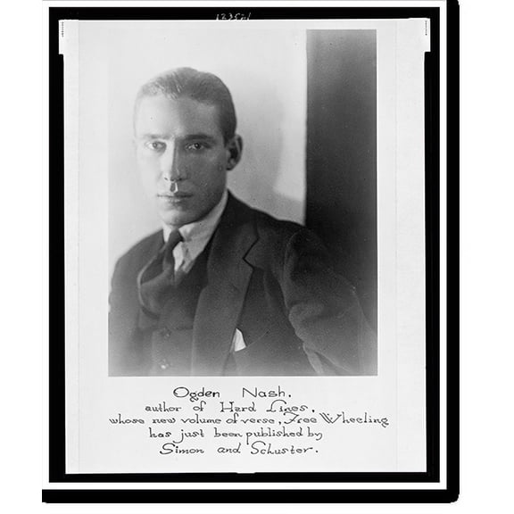 Historic Print, [Ogden Nash, head-and-shoulders portrait, facing front], 18" x 24"