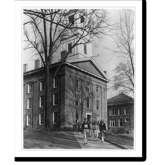 Historic Print, [Ohio - Marietta - Marietta College - students in front of Erwin Hall, built in 1845], 16" x 20"