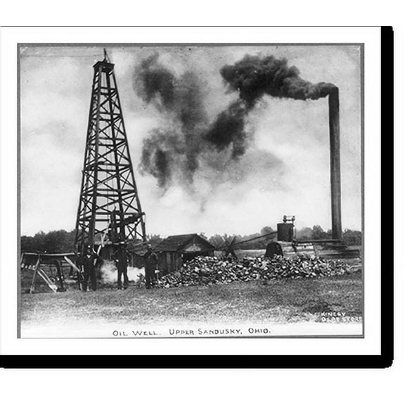 Historic Print, Oil well, Upper Sandusky, Ohio, 18" x 24"