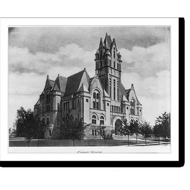 Historic Print, [Oklahoma County] Court House, [Oklahoma City, Okla.; exterior side and entrance