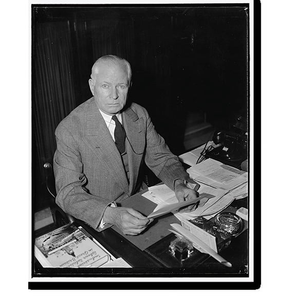 Historic Print, Oklahoma Senator. Washington, D.C., April 19. A new informal picture of Senator Elmer Thomas, democrat of Oklahoma, 18" x 24"