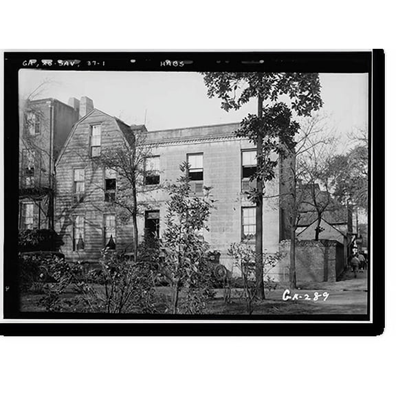 Historic Print, Old Arnold House, 128 State Street, Savannah, Chatham County, GA, 18" x 24"