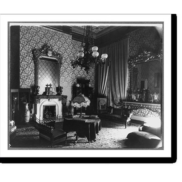 Historic Print, Old Red Room in White House, Washington, D.C., 16" x 20