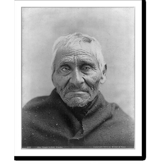 Historic Print, Old Tlingit Indian, Alaska, 16" x 20"