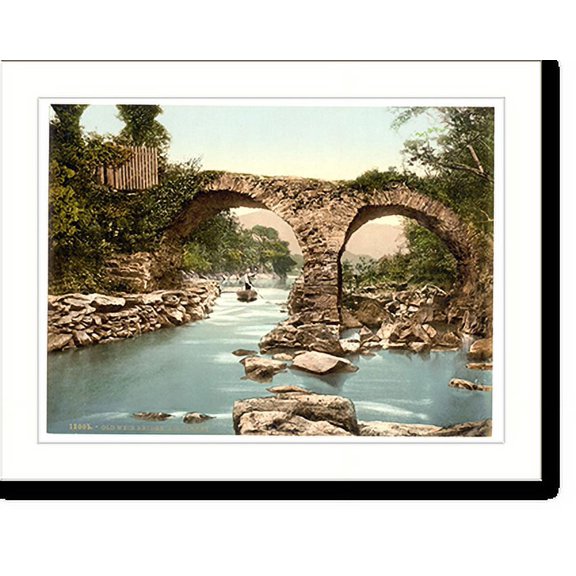 Historic Print, Old Weir Bridge. Killarney. Co. Kerry Ireland, 18" x 24"