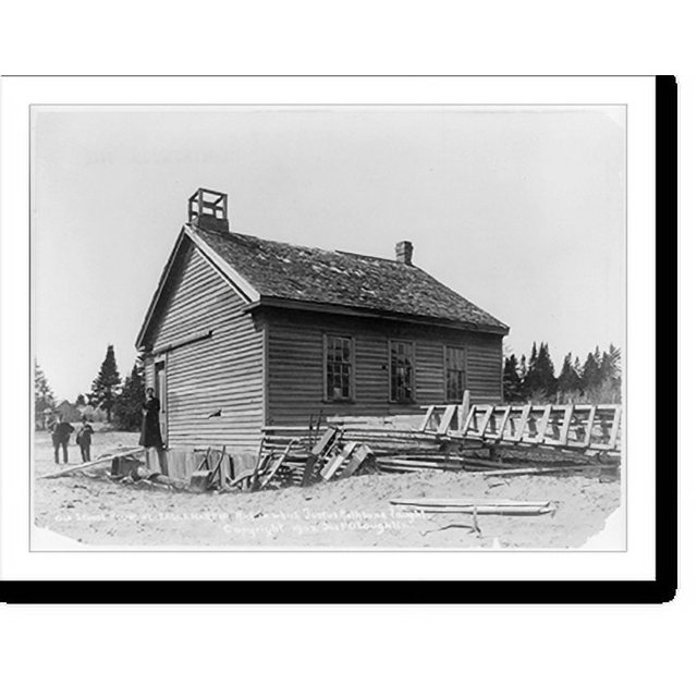 Historic Print, Old school house at Eagle Harbor, Mich., in which
