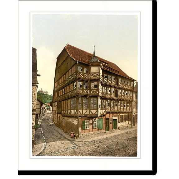 Historic Print, Old town hall and castle Wernigerode Hartz Germany, 16" x 20"