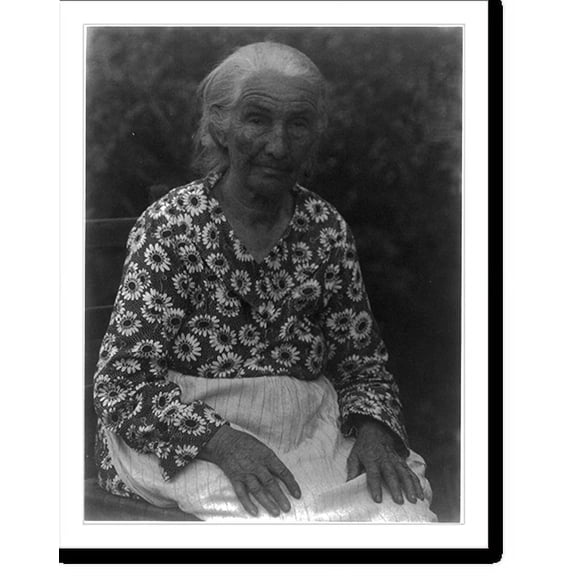 Historic Print, [Old woman in a flowered print dress], 18" x 24"