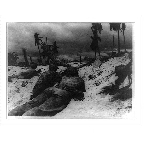 Historic Print, On Tarawa Beach Marines landing on Tarawa Island