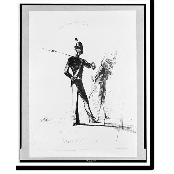 Historic Print, On post in camp. First half hour, 18" x 24"