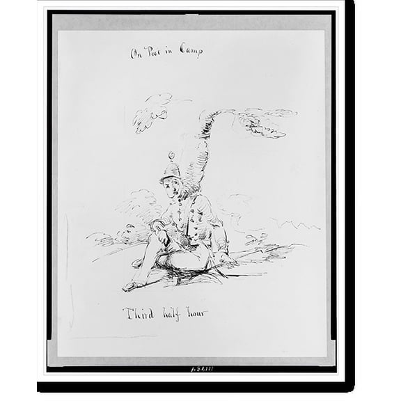 Historic Print, [On post in camp. Third half hour], 16" x 20"