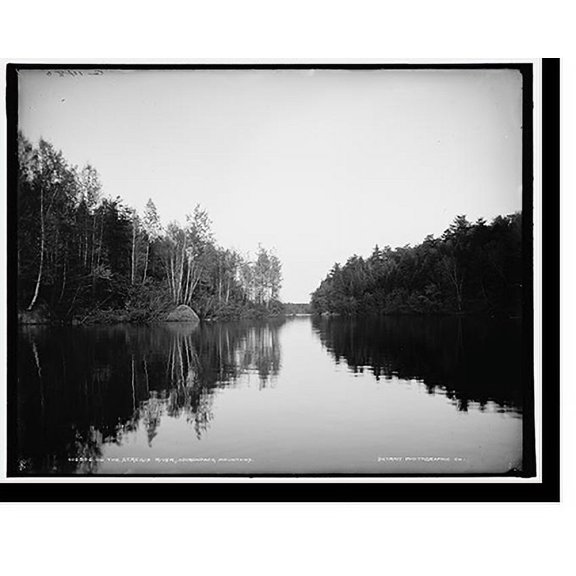 Historic Print, On the St. Regis River, Adirondack Mountains, 16" x 20"