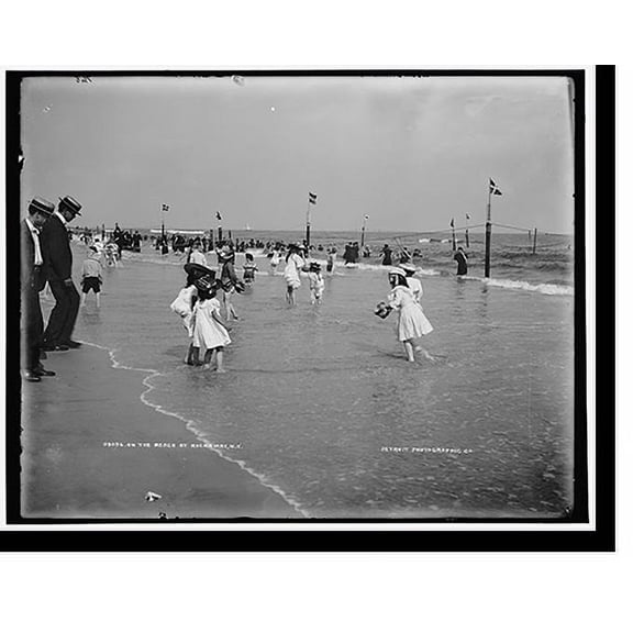 Historic Print, On the beach at Rockaway, N.Y., 16" x 20"