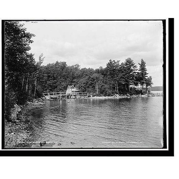 Historic Print, On the shore of Lake Sunapee, N.H., 16" x 20"