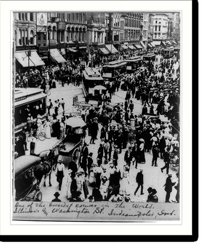 Historic Print, One of the busiest corners in the world, llinois and