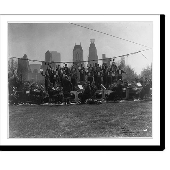 Historic Print, [Orch. & male castinet dancers in Central Park], 16" x 20"