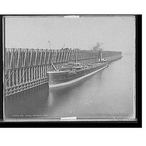 Historic Print, Ore docks, Escanaba, Mich., 16" x 20"